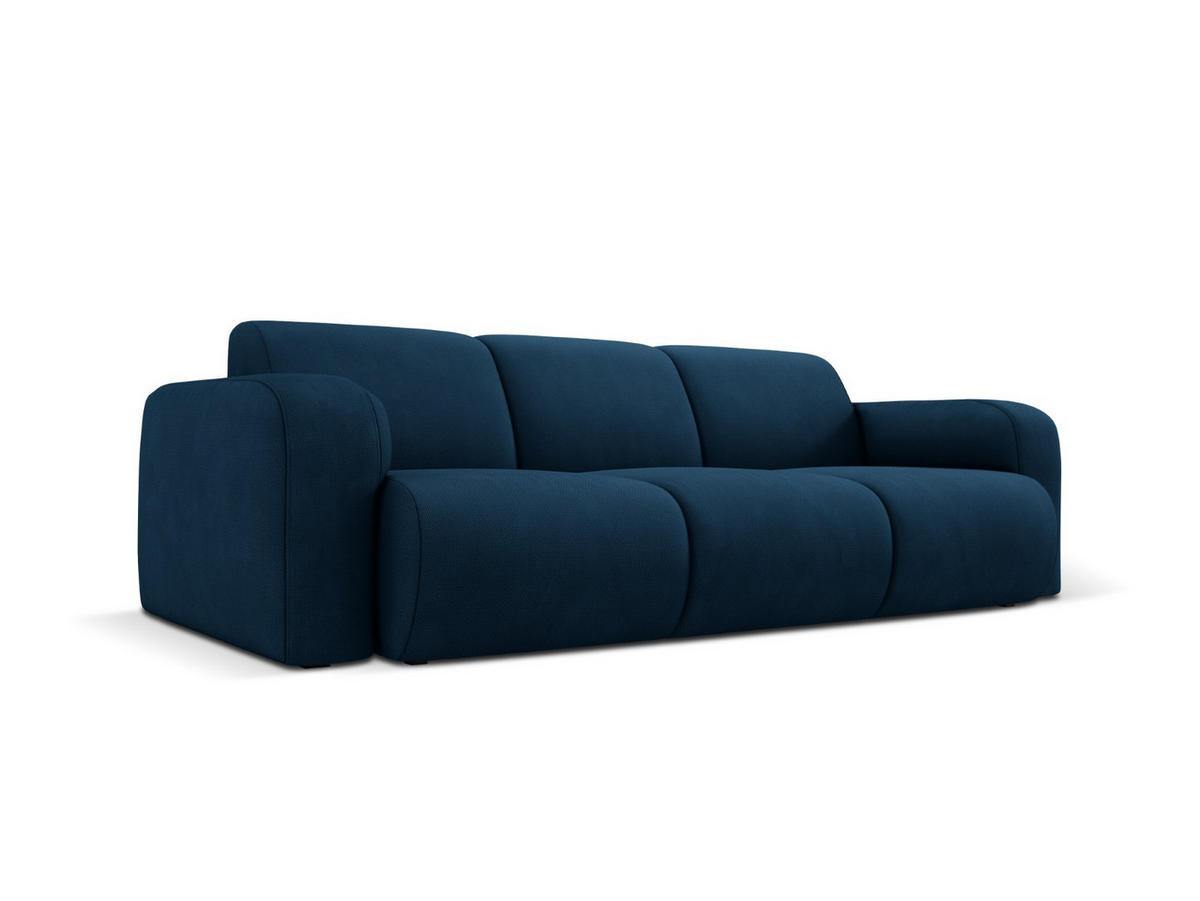 SOFA Molino aus strukturiertem Stoff königsblau 3 Sitzplätze - Blau, Textil (95/72/235cm) - Micadoni