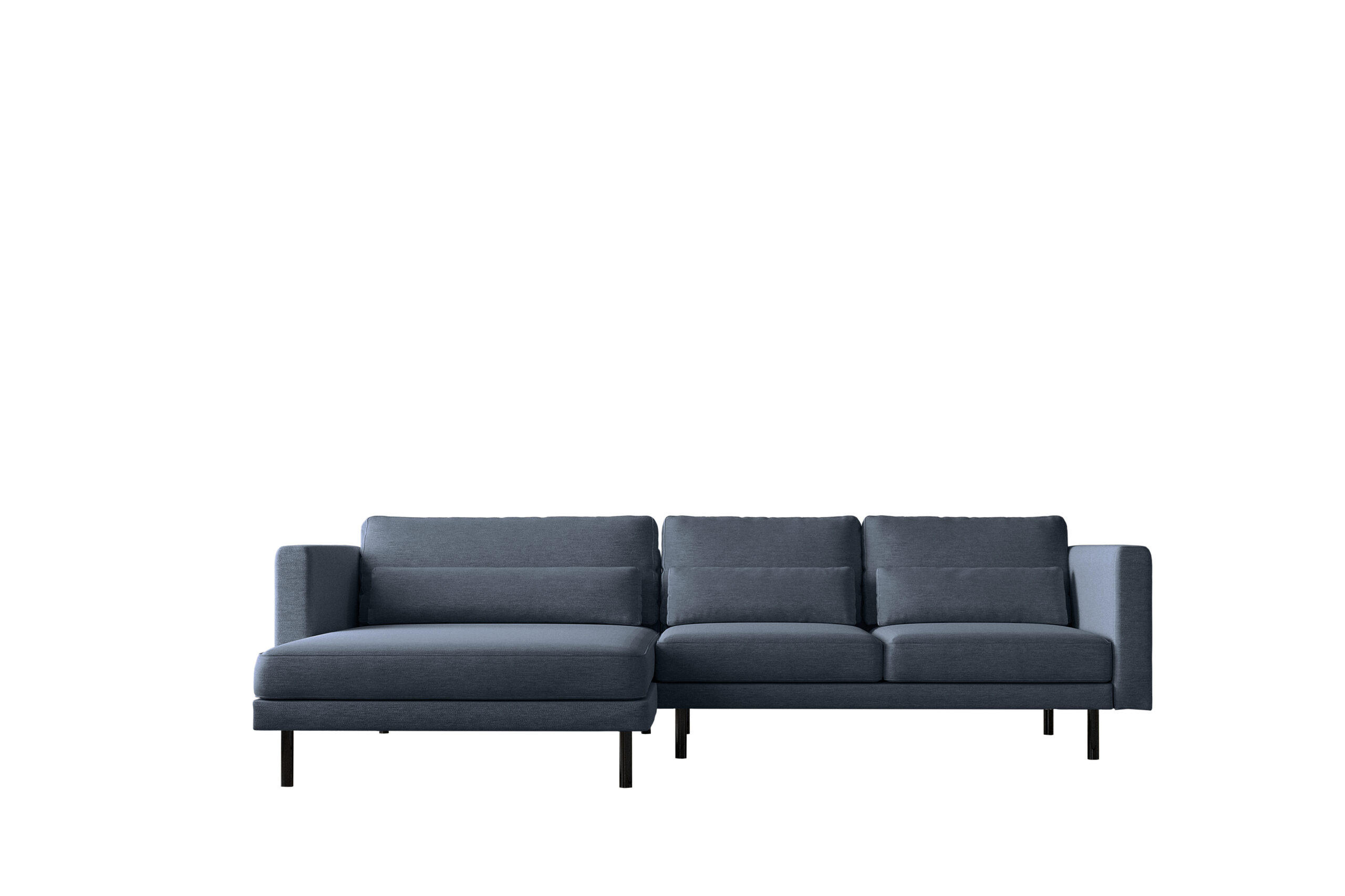 ECKSOFA L-form Dani Stoff Verita Marineblau Links - Dunkelblau, Holz (281/174cm) - Kaiser Möbel