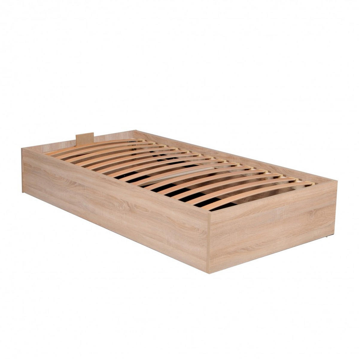 BETT BILBAO mit Lattenrost 90x200 - Eiche Hell Dekor - Sonoma Eiche, Holzwerkstoff (90/200cm) - Weber Industries