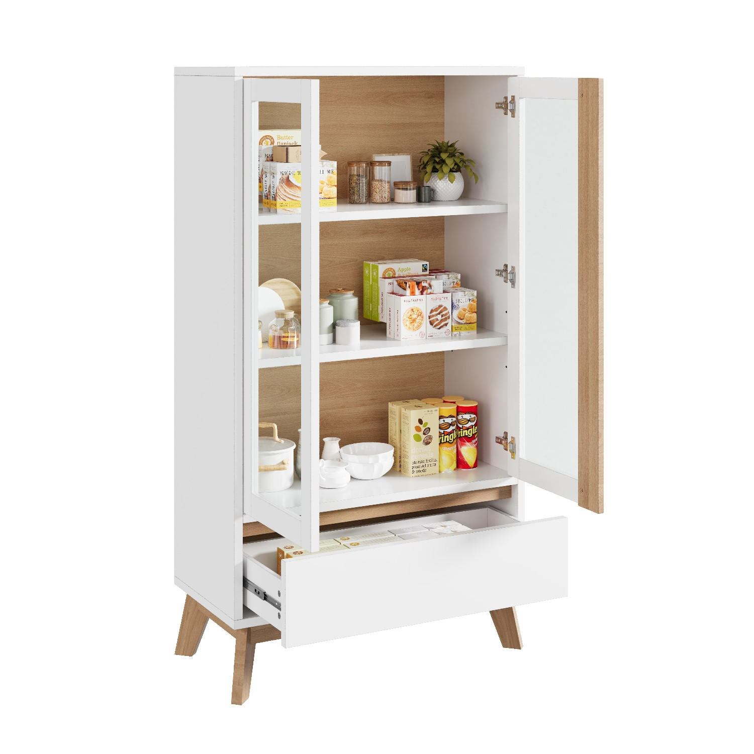 Rolipo Küchenschrank Weiß 40x150x80 cm