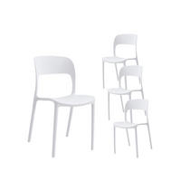 GARTENSTUHL Klint Weiß 46 cm x 83 cm 4er-Set - Weiß, Kunststoff (46/83/58cm) - Klast Home