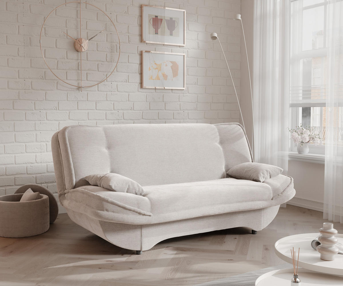 SCHLAFSOFA ORLIN mit Bettkasten Beige - Beige, Holzwerkstoff/Kunststoff (200/85/90cm) - Idohome