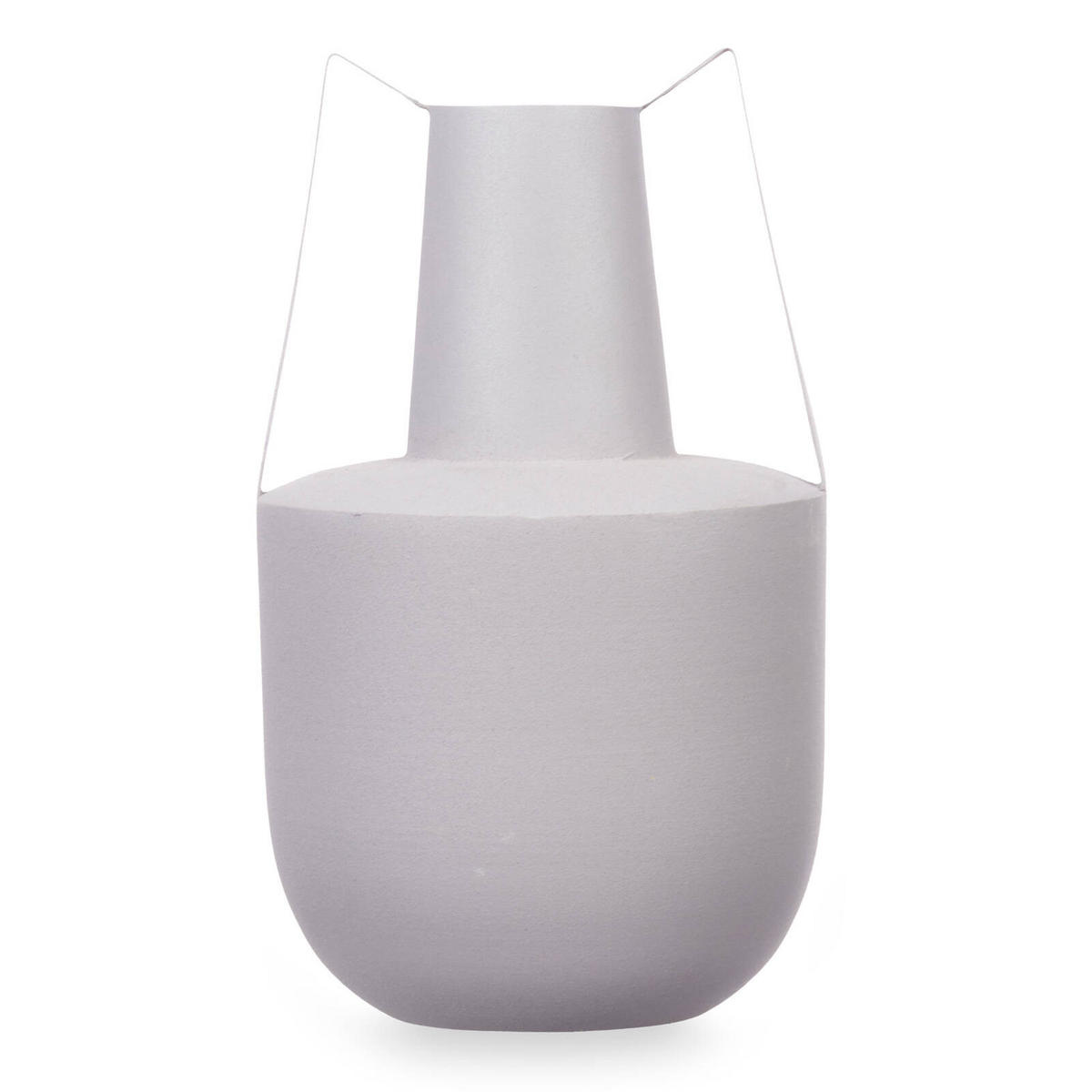 VASE Metall Pastellfarben mit Griffen 21 cm - Hellgrau, Metall (21cm) - Giftdecor