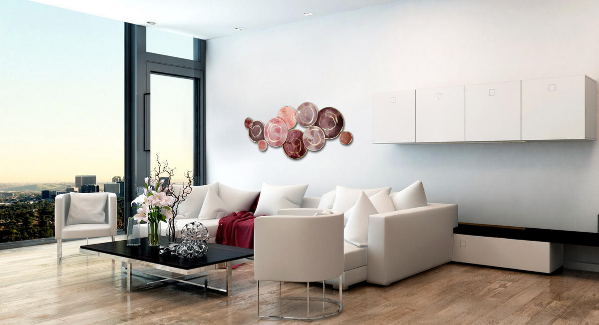 WANDDEKO Rot 120/60 cm - Pink/Rot, Metall (3/60/6cm) - KUNSTLOFT