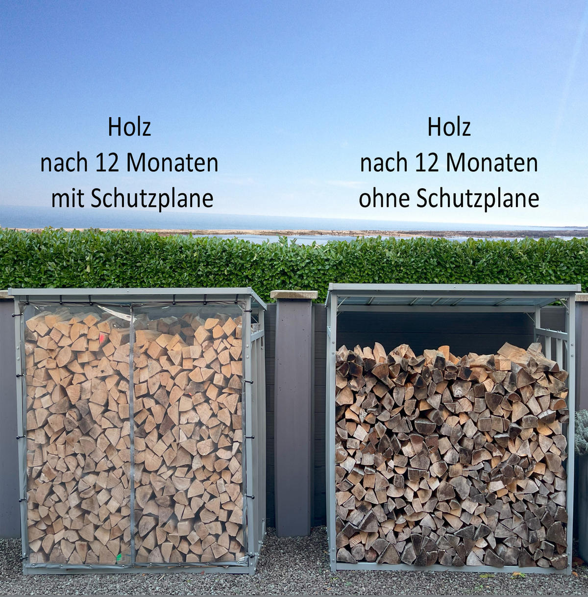 WETTERSCHUTZ Set für Kaminholzregal 130/185 cm Transparent - Transparent, Kunststoff (130/185/1cm) - QUICK STAR