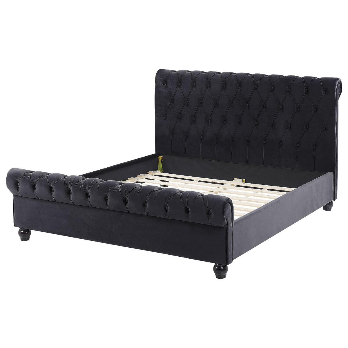 BETT 140/200cm Schwarz Avallon - Schwarz, Textil (140/200cm) - Beliani