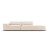 RECHTES-SOFA Jodie aus Samt leichtes beige 3 Sitzplätze - Beige, Textil (102/70/262cm) - Micadoni
