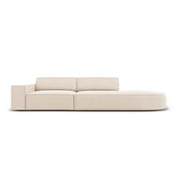 RECHTES-SOFA Jodie aus Samt leichtes beige 3 Sitzplätze - Beige, Textil (102/70/262cm) - Micadoni