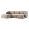 ECKSOFA Links Chenille Stoff Beige - Schwarz/Cappuccino, Holzwerkstoff/Kunststoff (248/166cm) - Makamii