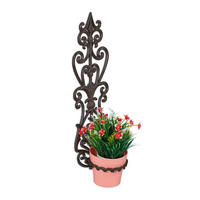 BLUMENHALTER - Dunkelbraun, Metall (17/54/18cm) - Relaxdays