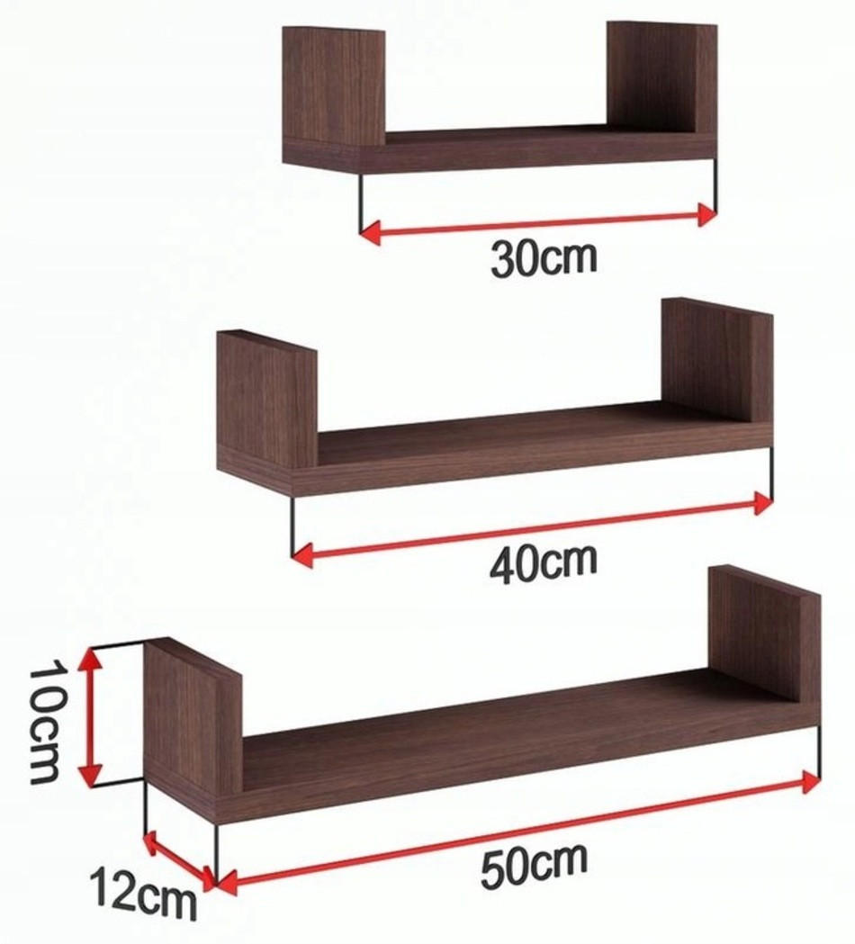 WANDREGAL EX3 KLEIN Wenge 3er-Set - Wengefarben, Holzwerkstoff (30/10/12cm) - Matkam Möbel