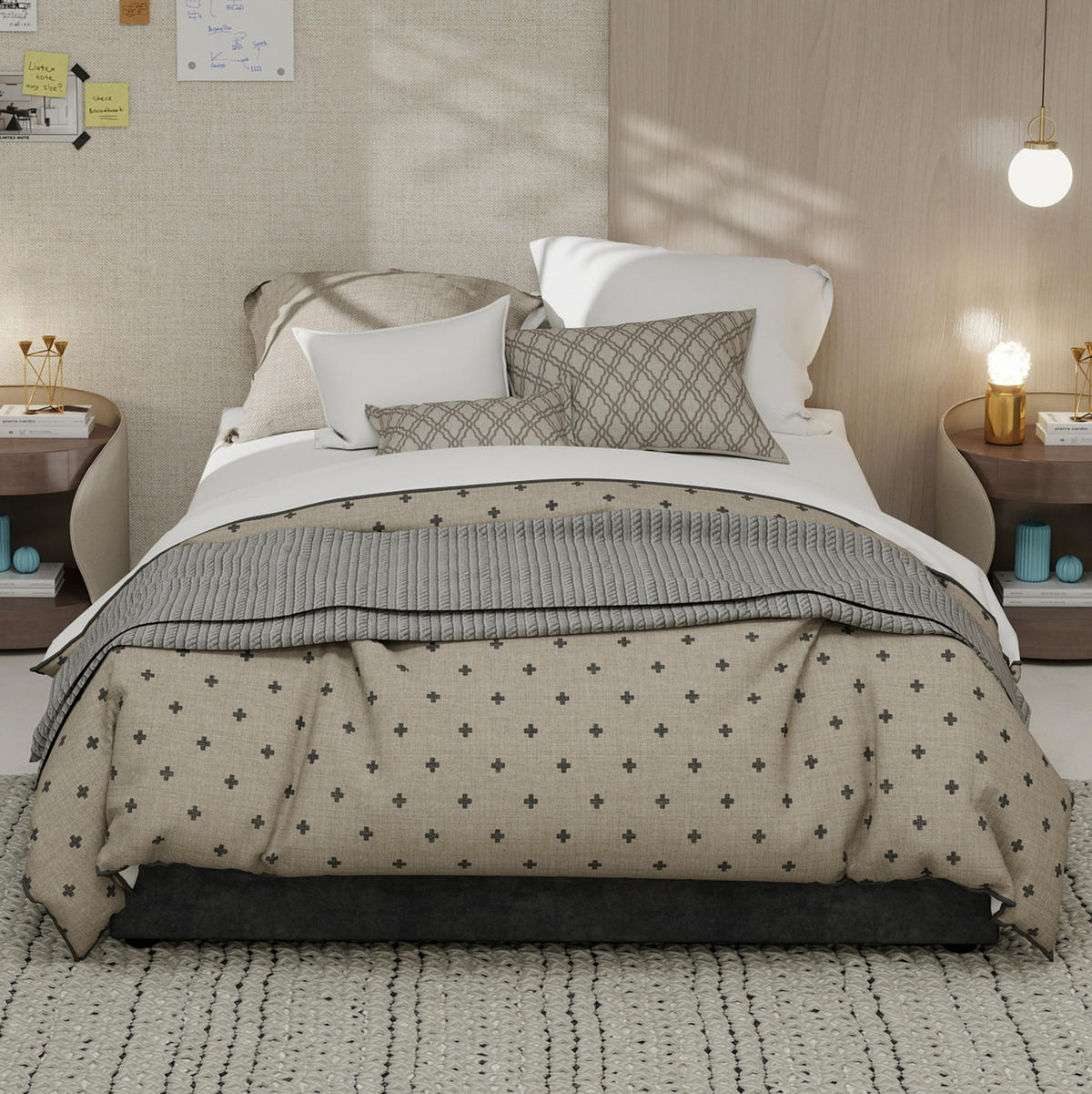 KREVET 140/200 cm s podiznim mehanizmom i stabilnom konstrukcijom, Siva - siva, tekstil (140/200cm) - Redom