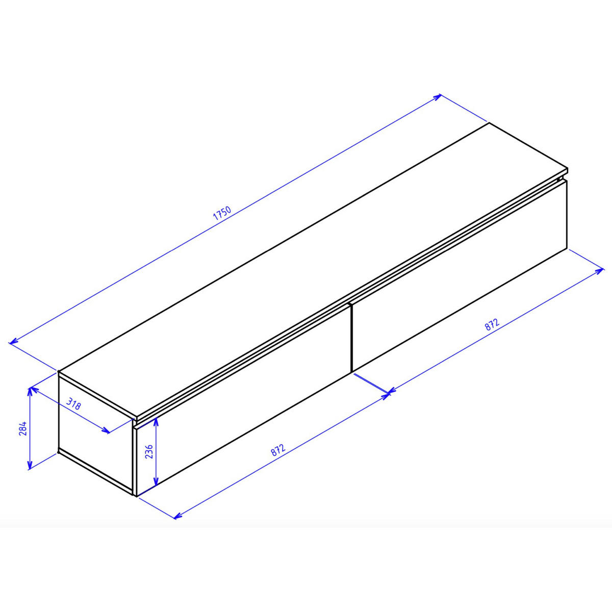 TV-LOWBOARD Bemmi Walnuss Wisconsin 175 cm - Dunkelbraun, Holzwerkstoff (175/28.4/31.8cm) - Selsey