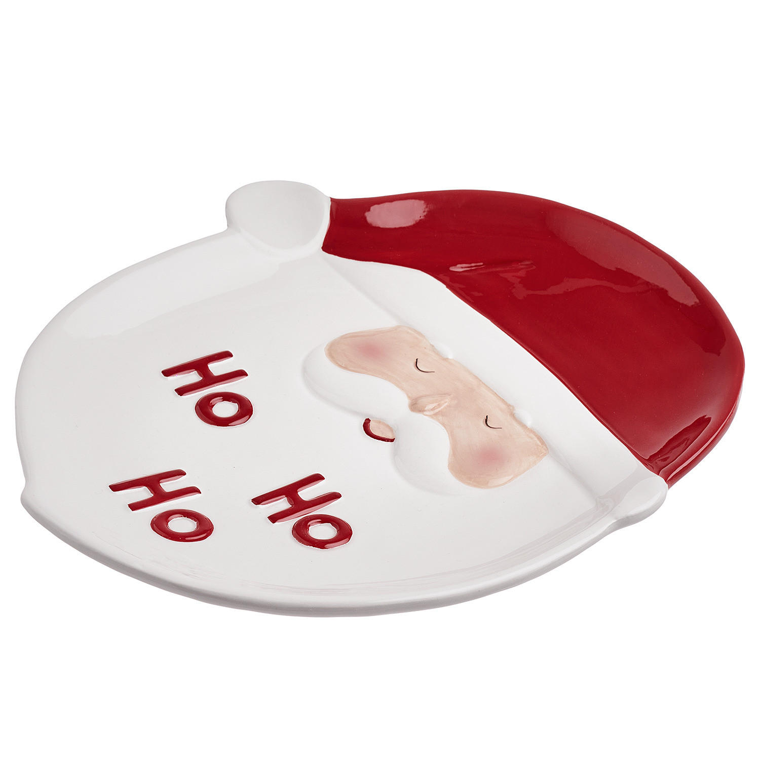 TELLER Sweet X-Mas "Ho Ho Ho" Ø26cm - Rot/Weiß, Stein (26/24/2.8cm) - Butlers