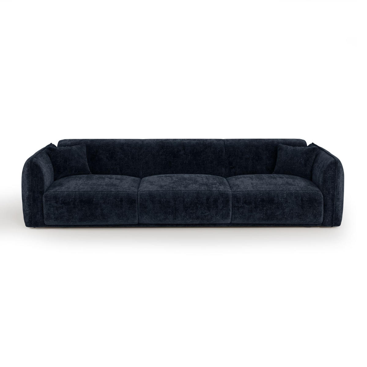 SOFA LUSH Gemusterter Samt Mitternachtsblau 235cm - Blau/Dunkelblau, Textil (235/80/90cm) - Premium Interiors
