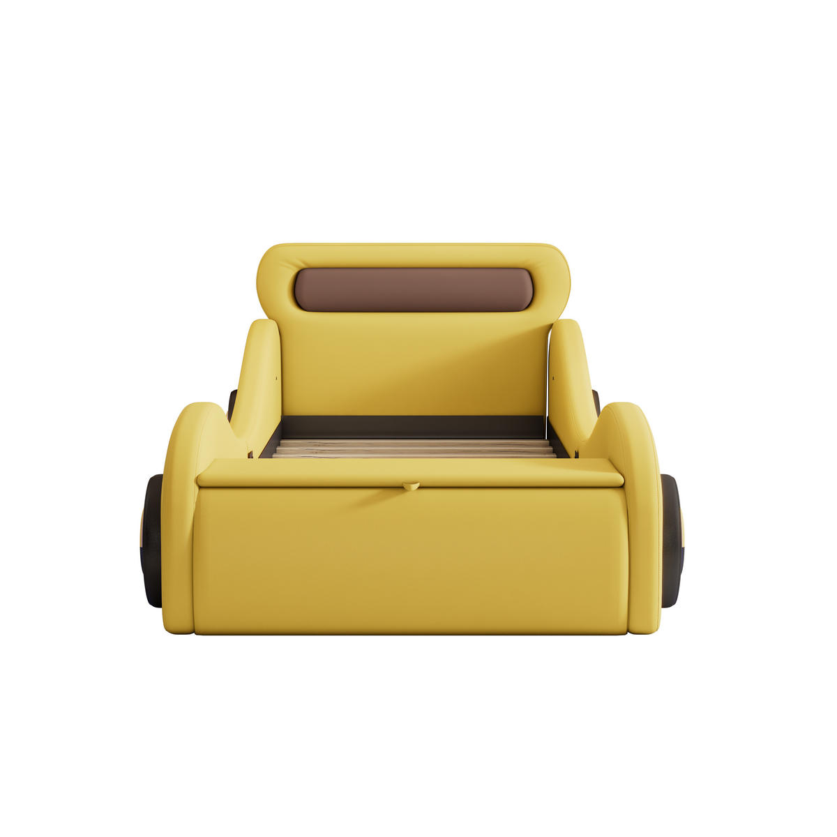 KINDERBETT 90x200 cm Auto LED gelb - Gelb, Kunststoff (90/200cm) - LEBENLANG