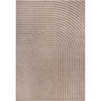KURZFLORTEPPICH Geometrisch ERESMA Polyester Beige 140 x 200 cm - Beige, Textil (140/200cm) - KADIMA DESIGN