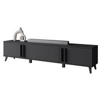 TV-LOWBOARD Helsinki 183 - Schwarz/Graphitfarben, Holzwerkstoff/Kunststoff (180/70/33cm) - MIRJAN24