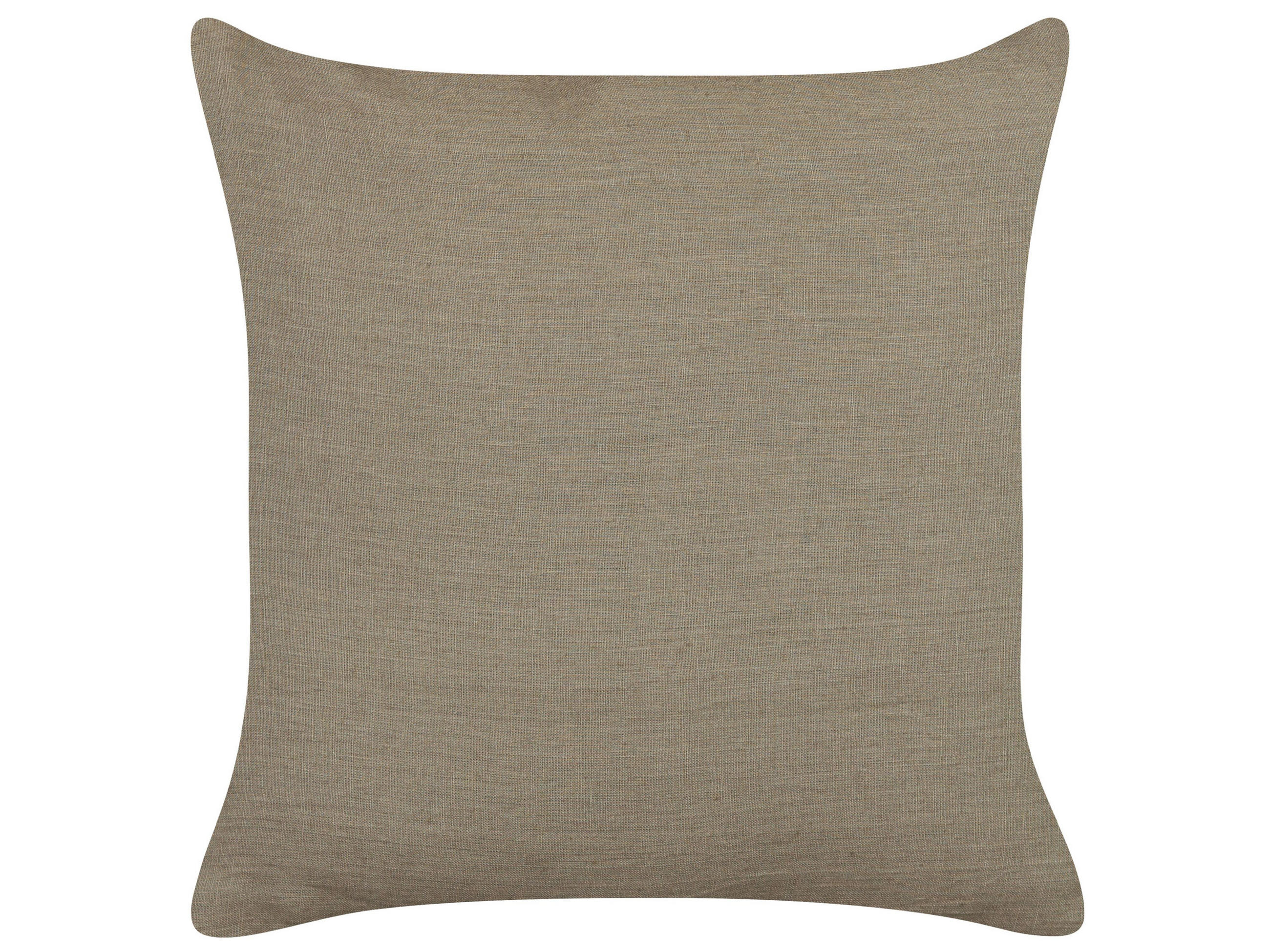 DEKOKISSEN 2er-Set Taupe 45/45 cm Sagina - Graubraun, Naturmaterialien/Textil (45/45cm) - Beliani