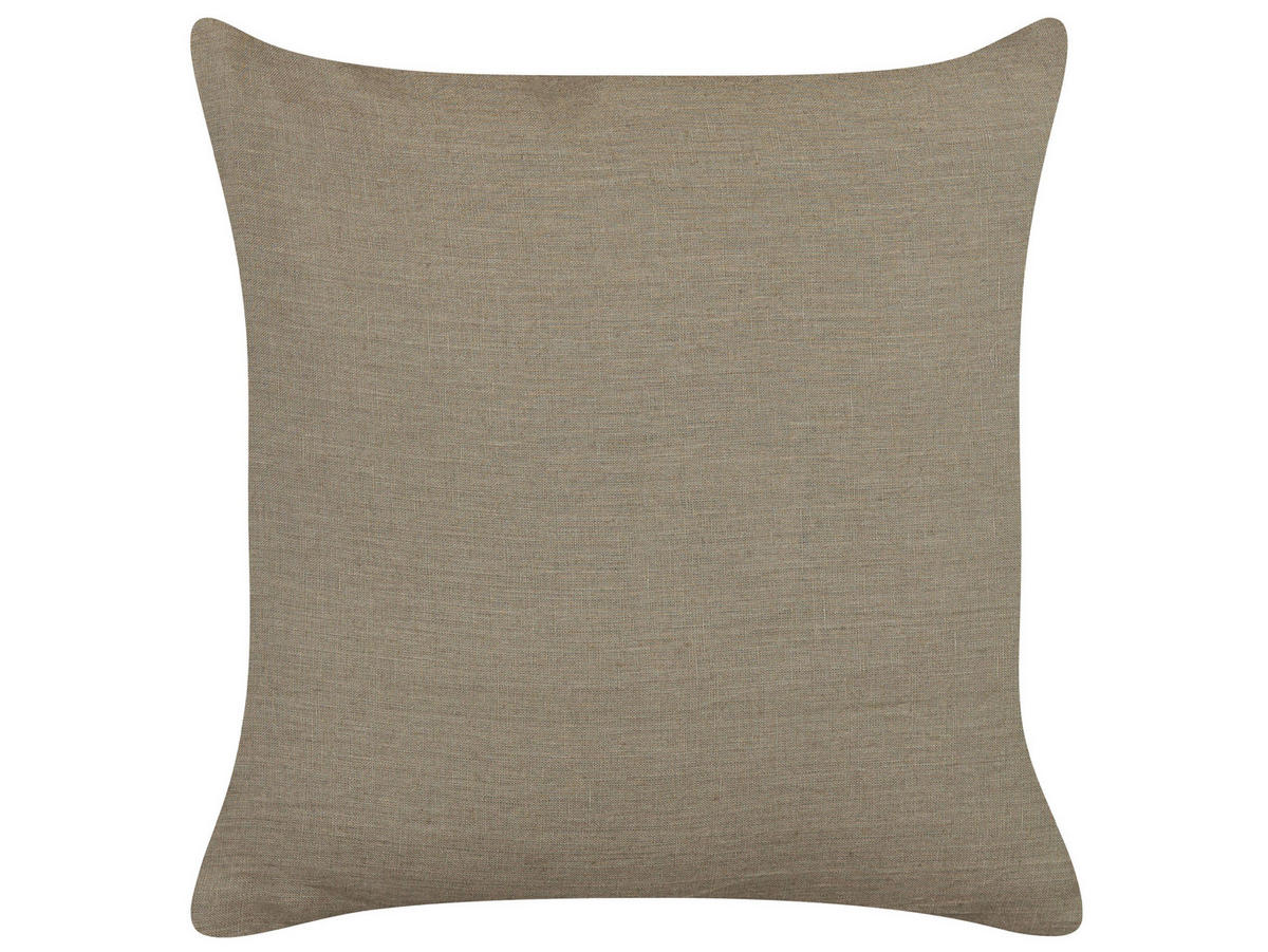 DEKOKISSEN 2er-Set Taupe 45/45 cm Sagina - Graubraun, Naturmaterialien/Textil (45/45cm) - Beliani