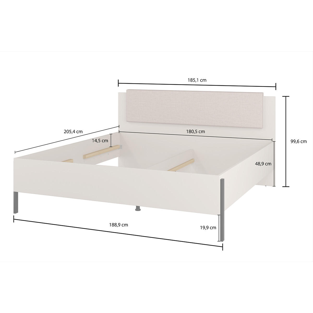 POSTEL 180/200 Bérénice Kašmír - béžová, kompozitní dřevo (180/200cm) - Petits-meubles