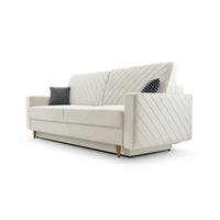 SCHLAFSOFA - California - Paros - 01 Cream - Creme, Holz (230/96/97cm) - Möblo