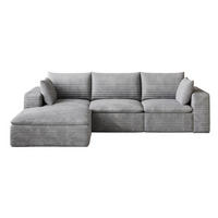 ECKSOFA aus Stoff 260 cm Grau ohne Montage mit abnehmbarer Polsterung und Schaumstoffkern - Grau, Textil (260/160cm) - Modfu