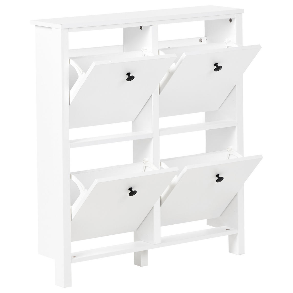 SCHUHSCHRANK Weiß Gibson - Weiß, Holzwerkstoff (80/90/20cm) - Beliani
