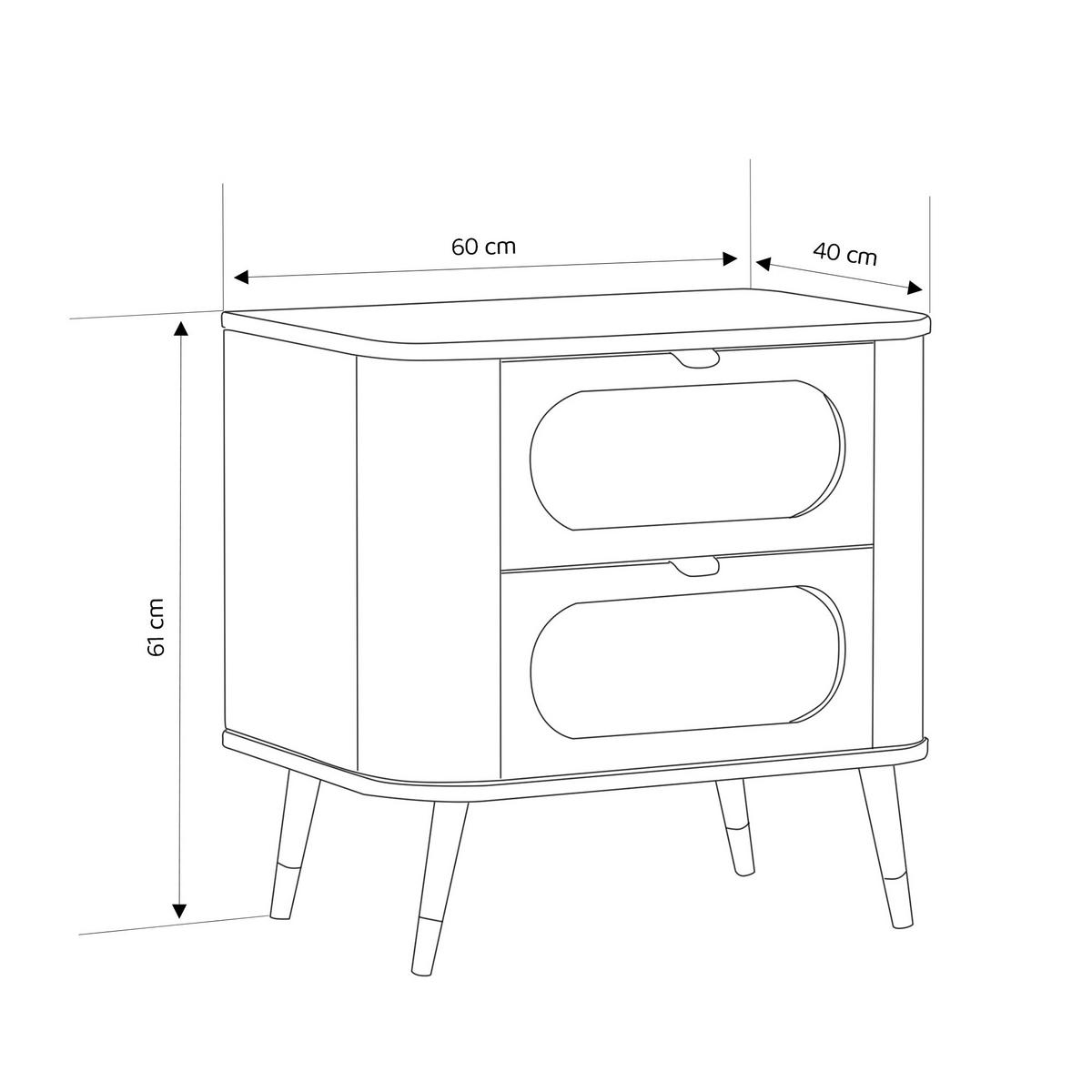 NACHTSCHRANK NOIR 60/40/61 cm Schwarz - Goldfarben/Schwarz, Holzwerkstoff/Metall (60/61/40cm) - Idohome