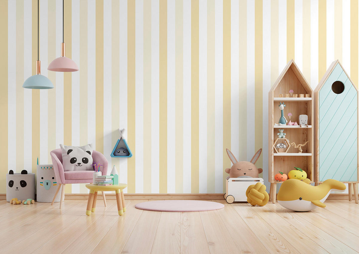 TAPETE Streifen 53 cm x 10 m - Gelb, Papier (53/0.1cm) - Sanders & Sanders