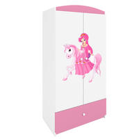 KINDERKLEIDERSCHRANK Prinzessin II - Hellrosa, Holzwerkstoff (90/175/52cm) - RAUMHIRSCH FURNITURE