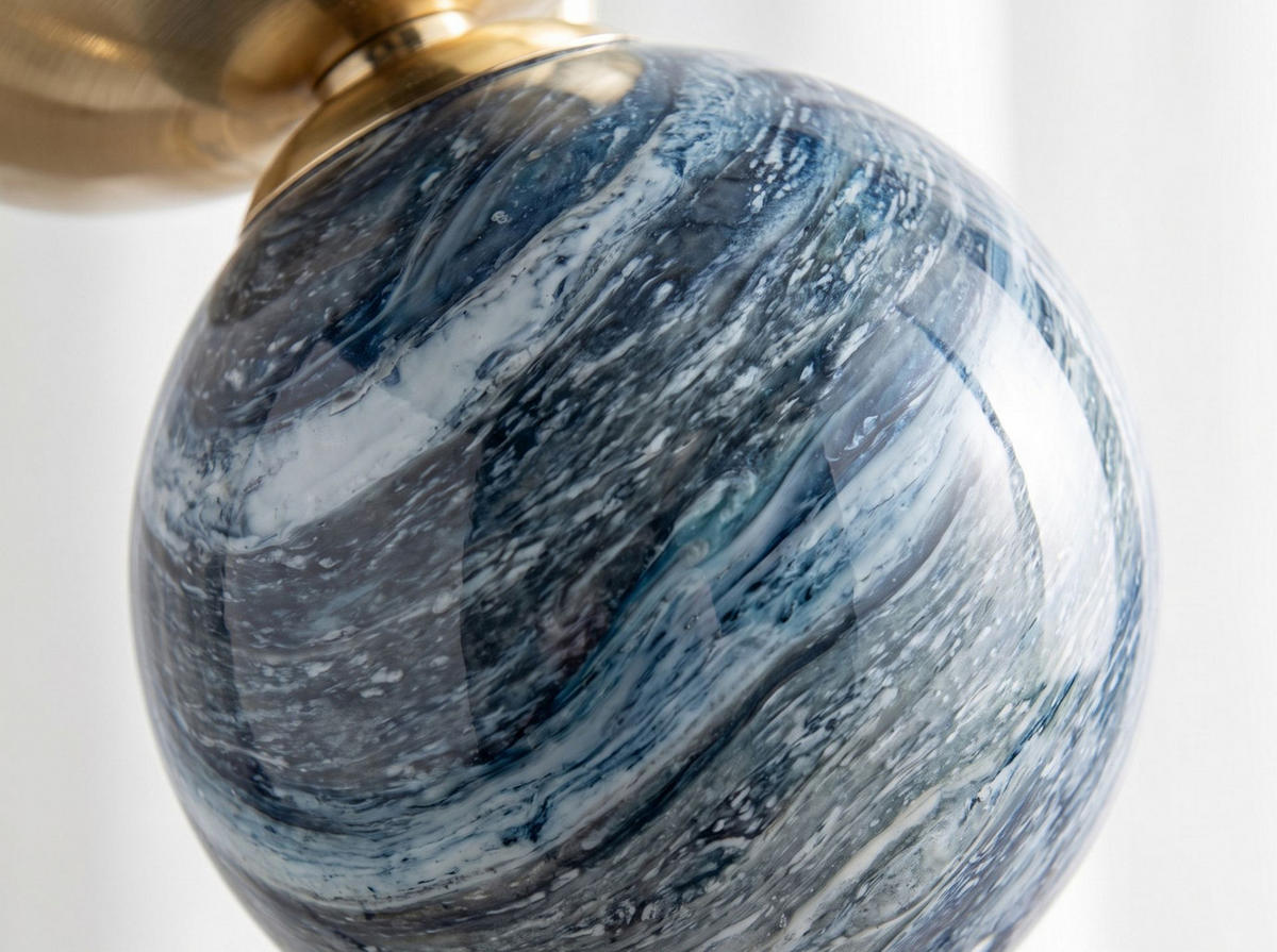 TISCHLEUCHTE Angel Cerdá 8065, goldfarben verchromter Stahl und getöntes Glas - Braun, Glas/Metall (28/28/63cm) - ANGEL CERDA