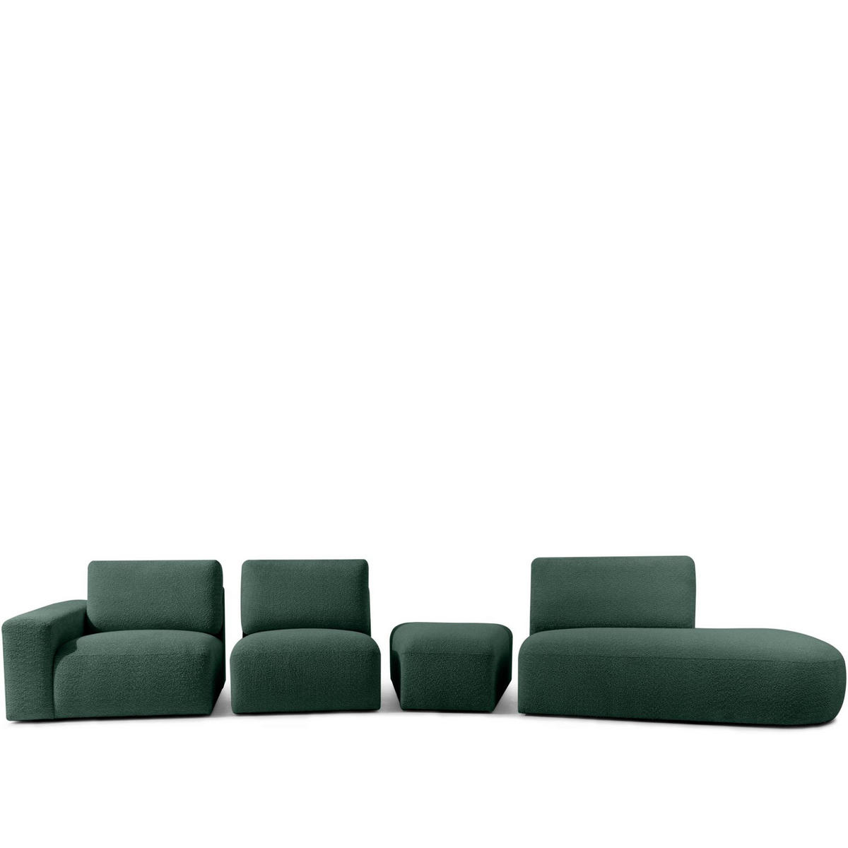 5-SITZER ECKSOFA ZUCCO Boucle rechts, Grün - Grün, Textil (430/84/105cm) - KONSIMO®