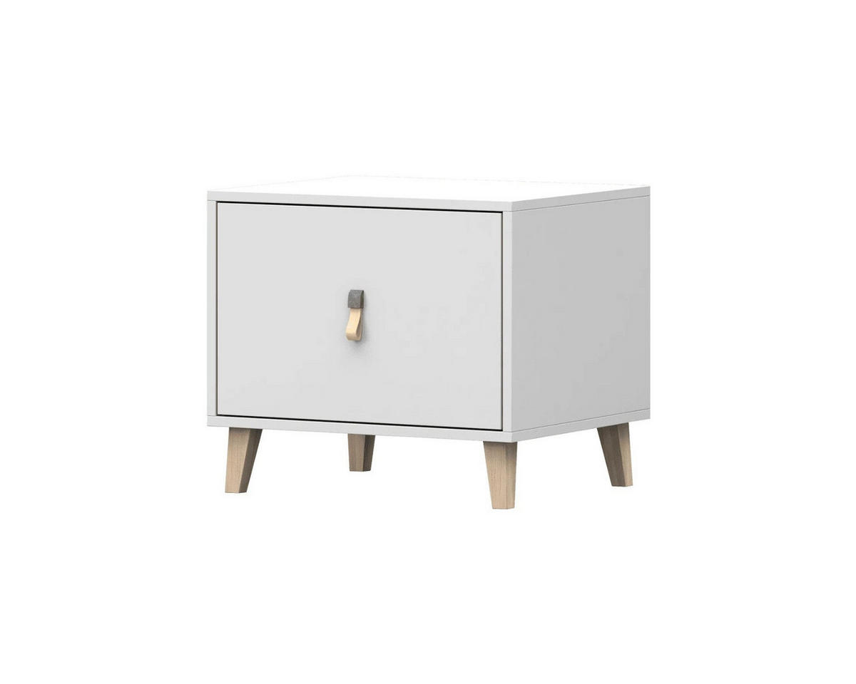 KINDER-NACHTTISCH FAGOT 22 55/45/45 in Weiß Scandi-Still - Weiß, Holzwerkstoff (55/45/45cm) - Deine Möbel 24