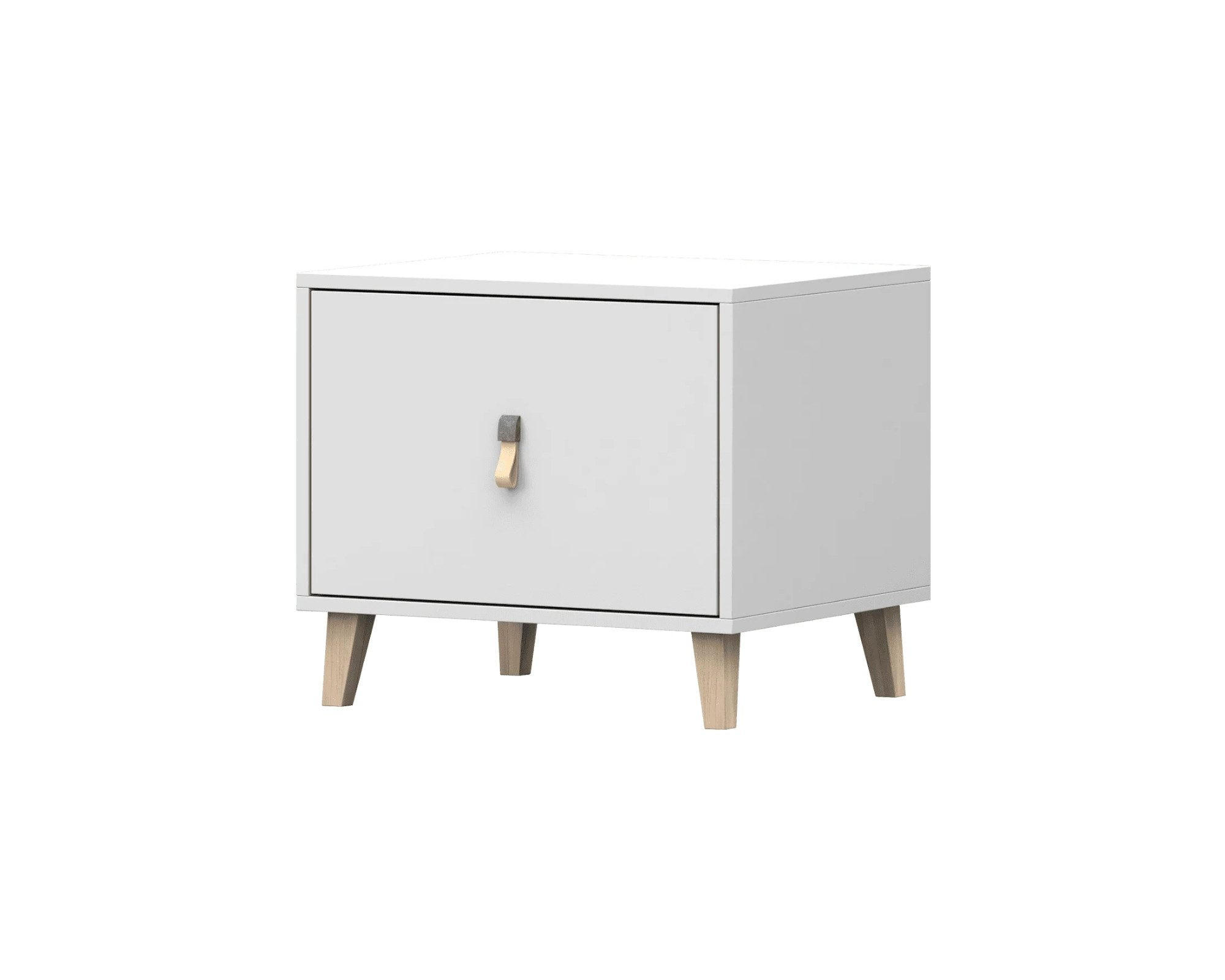 Deine Möbel 24 KINDER-NACHTTISCH Weiß 55cm × 45cm × 45cm