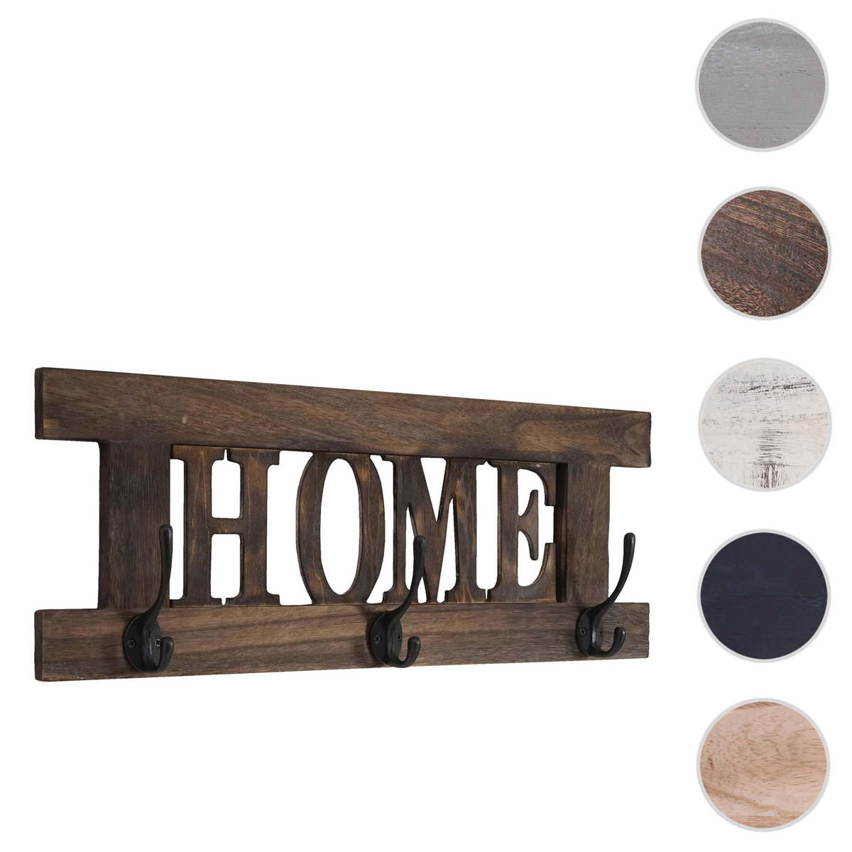 WANDGARDEROBE HOME SHABBY-LOOK Braun - Braun, Holz (55/21/7cm) - MCW