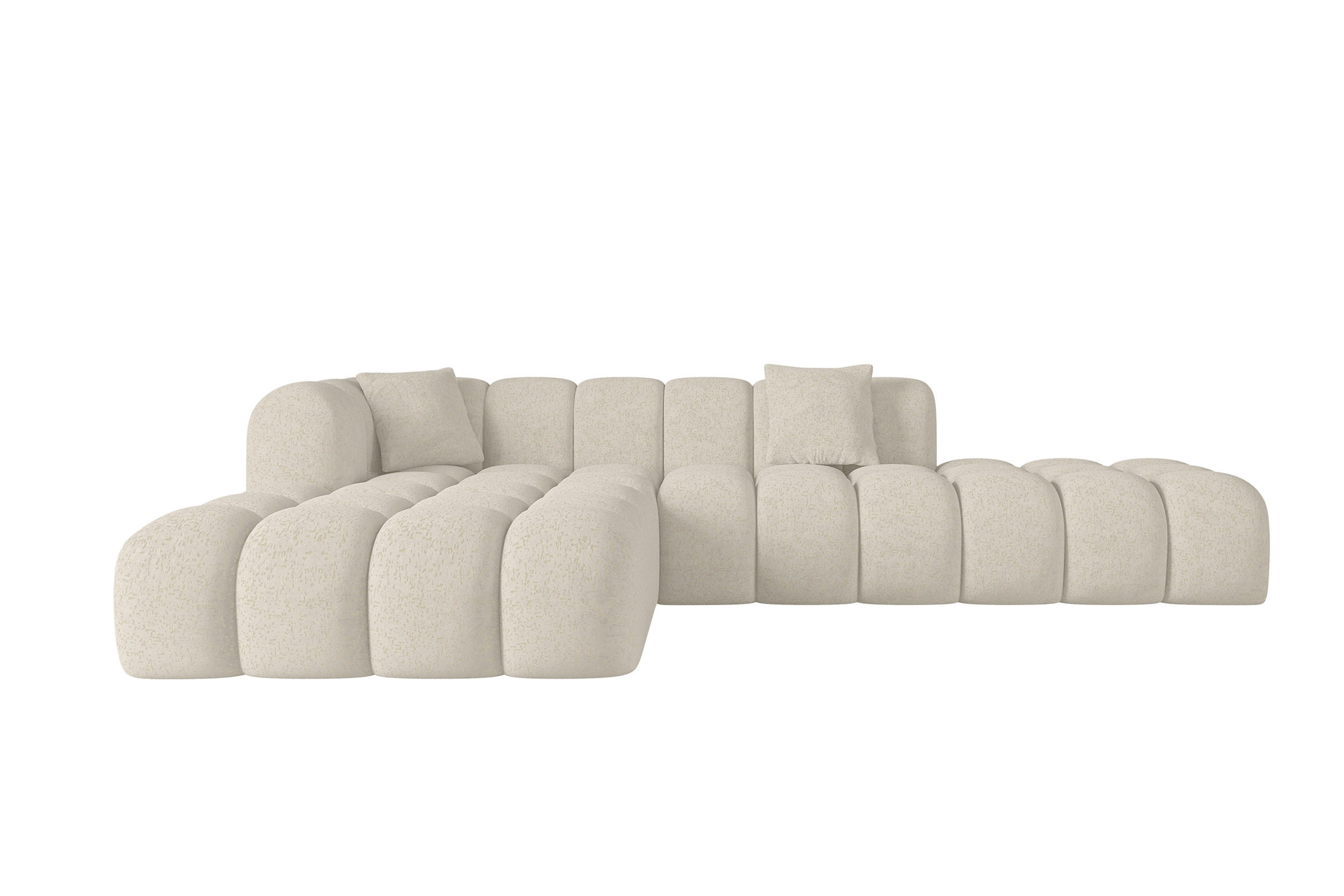 ROHOVÁ SEDACÍ SOUPRAVA s otomanem vlevo OLEA-L2 - 289x176x71 cm krémová - černá/krémová, kompozitní dřevo/textil (289/176cm)