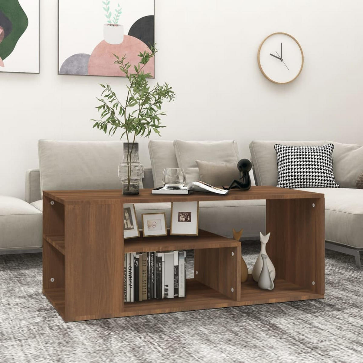 COUCHTISCH Braun Eichen-Optik 100x50x40 cm Holzwerkstoff - Braun, Holzwerkstoff (50/100/40cm) - furnicato