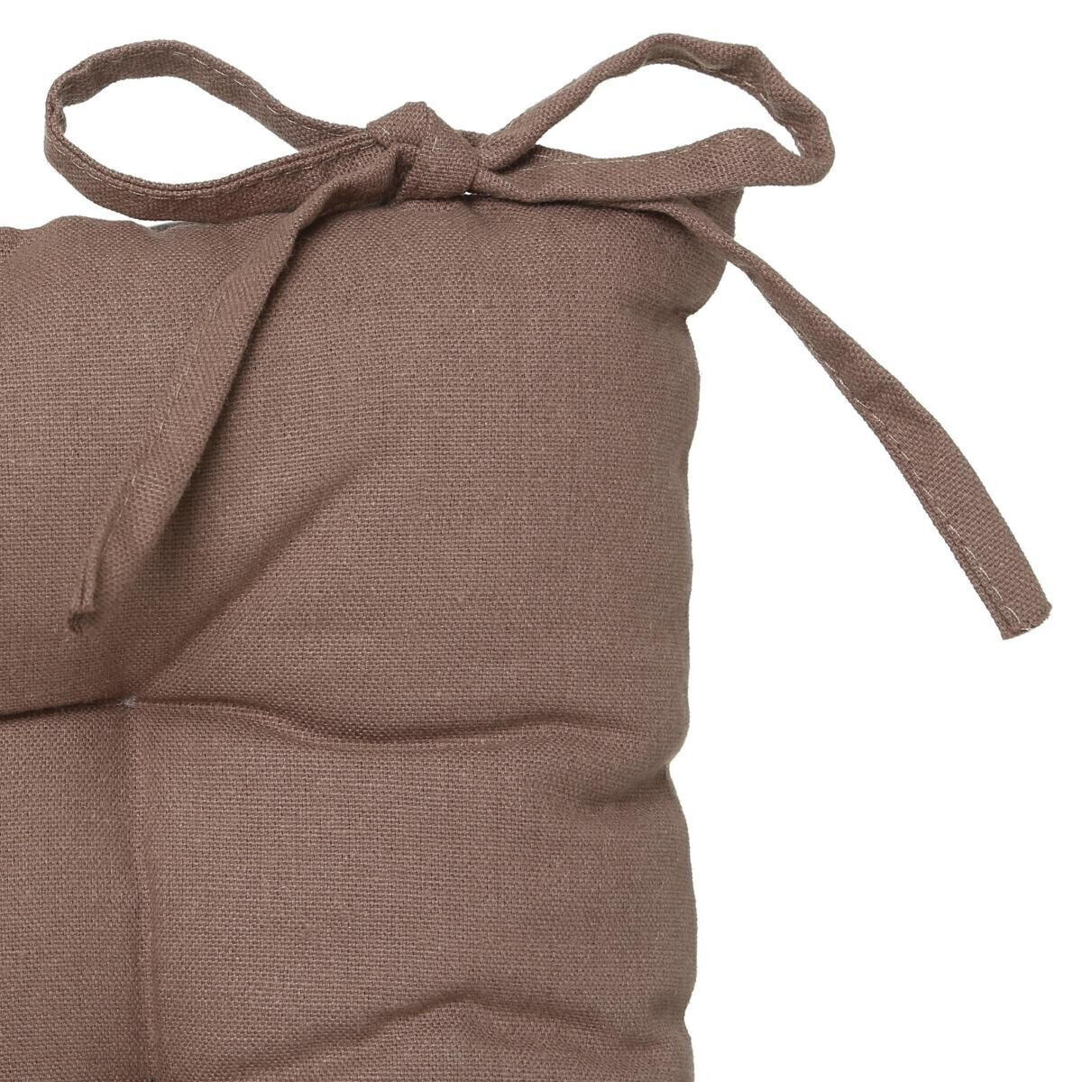 STUHLKISSEN Ziersteppung taupe quadratisch - Taupe, Naturmaterialien (5.5cm) - Atmosphera Createur d´interieur