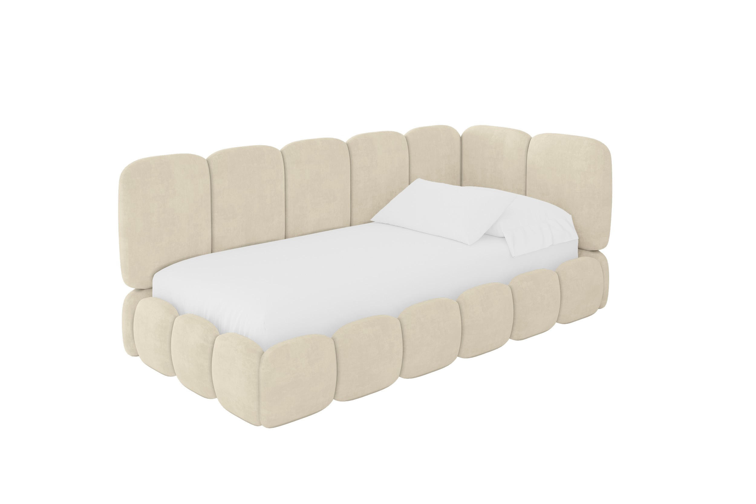 Altdecor Einzellbett Beige 100x200 cm