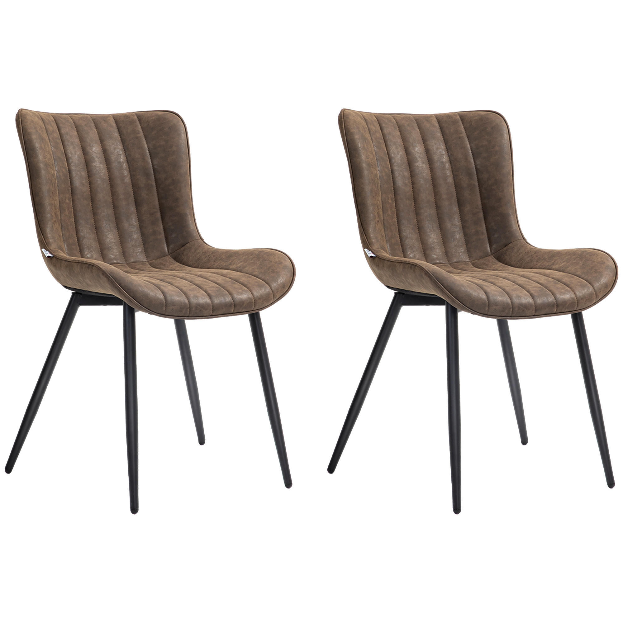 ESSZIMMERSTÜHLE 2er-Set DE-13240 modernes Design mit Steppung Braun - Braun, Metall (61/80.5/49cm) - ComfortXL