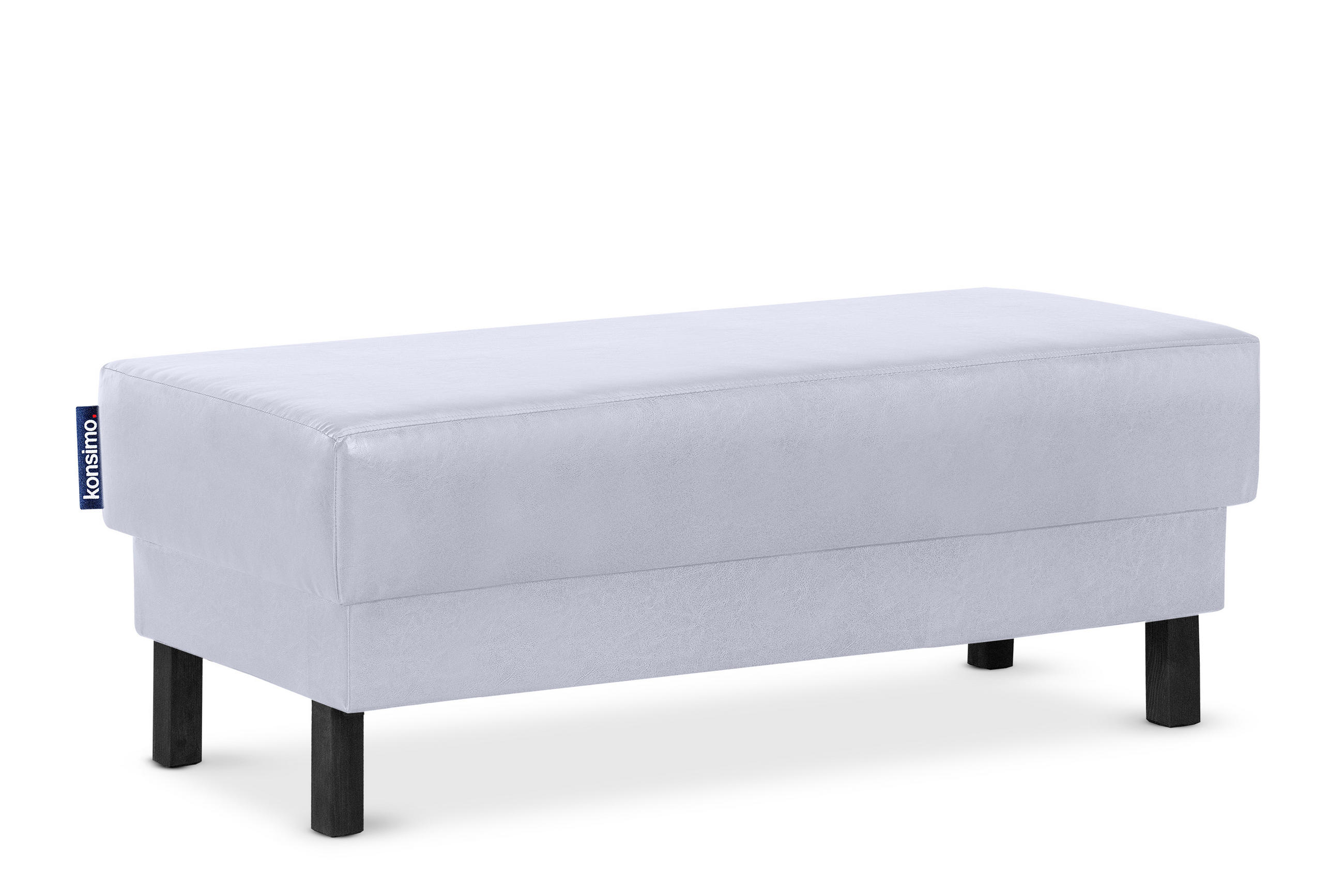 SITZHOCKER ESPECTO auf hohen Holzbeinen, grau - Schwarz/Grau, Textil (106/47/56cm) - KONSIMO®