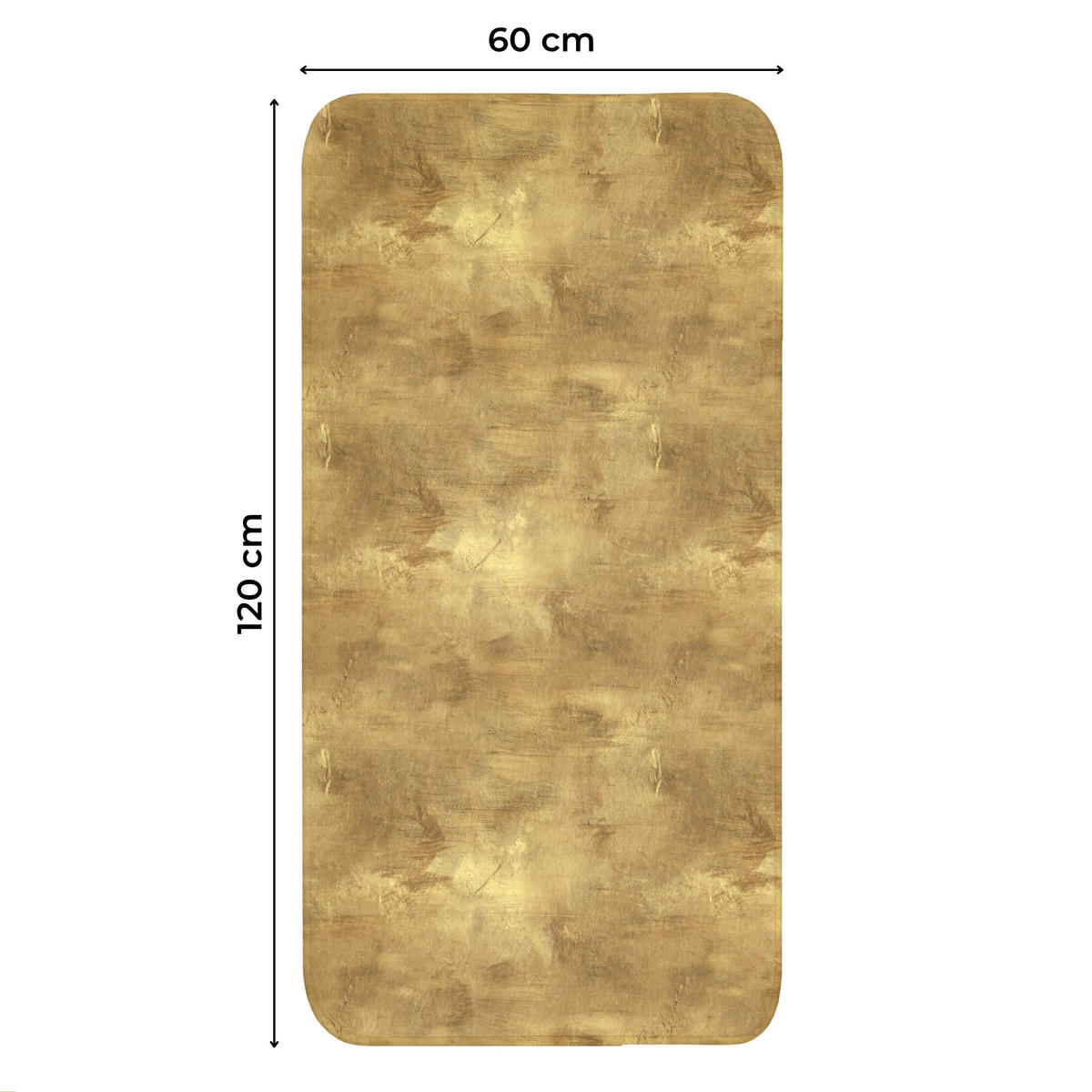 WC-VORLEGER Industriell - Textur - Gold Toilettenvorleger 60x120 cm - Goldfarben, Kunststoff/Textil (60/120cm) - OnlyWow
