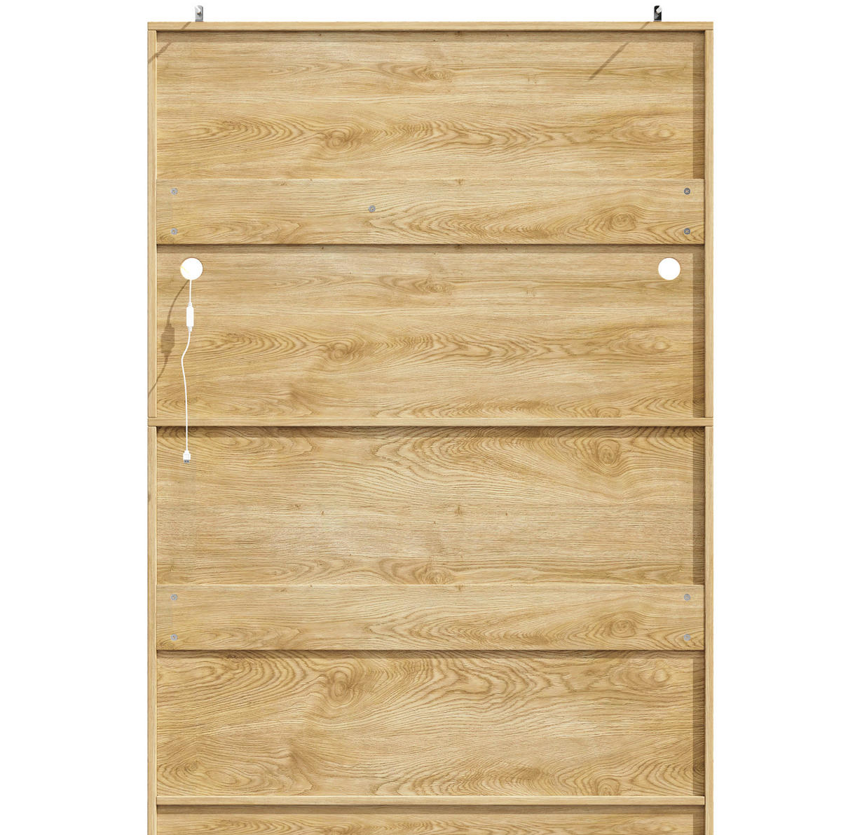 ANRICHTE Hochschrank 120/40/180 cm aus MDF Glas und Metall mit LED-Beleuchtung Natur - Naturfarben, Holzwerkstoff (120/180/40cm) - Modenvie