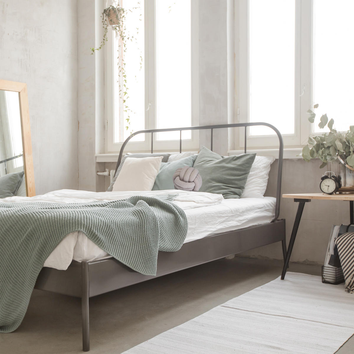 KNOTENKISSEN - Anthrazit, Kunststoff/Textil (25/25cm) - Relaxdays