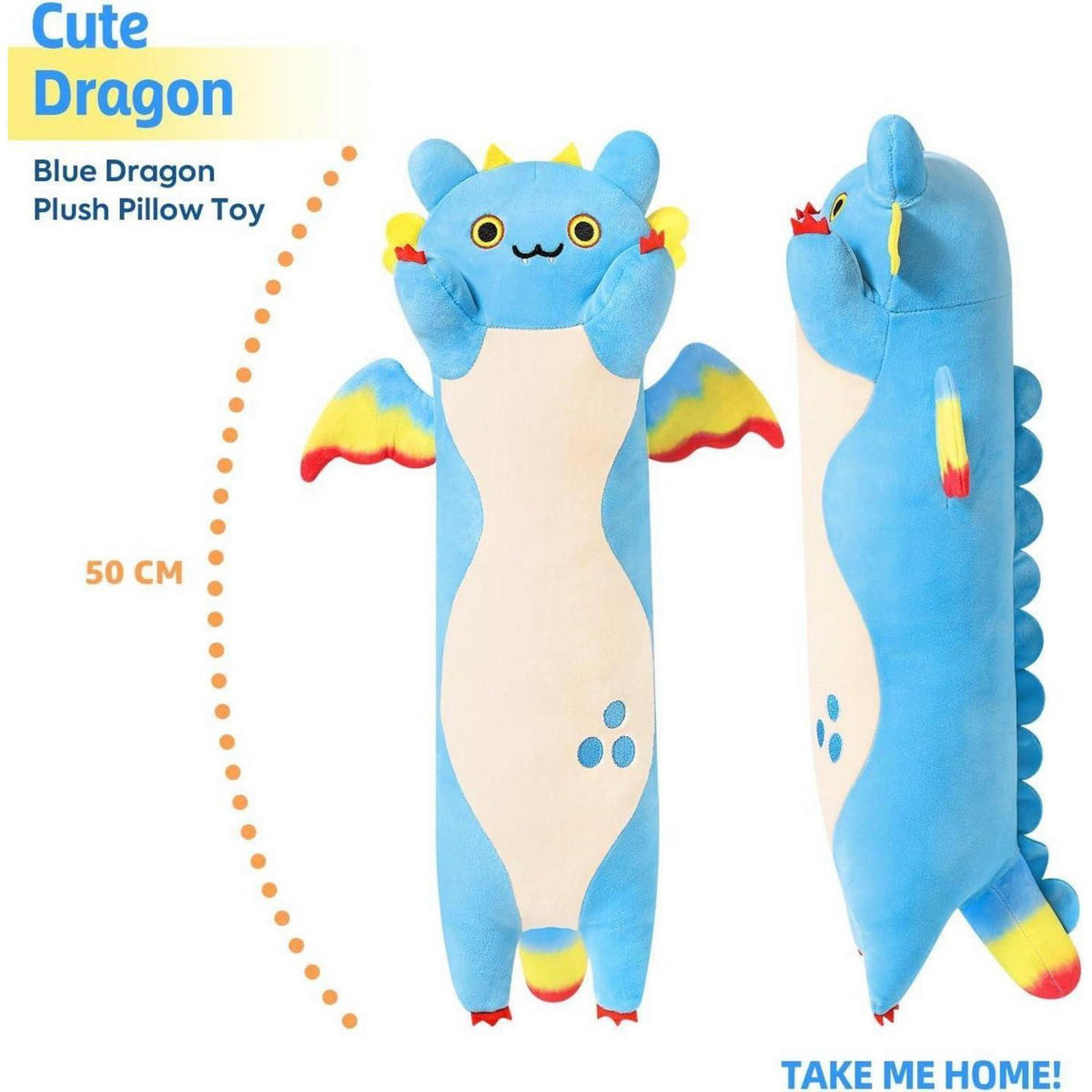 PLÜSCHKISSEN Drachen Katze 50 cm - Multicolor, Textil (15/50cm)