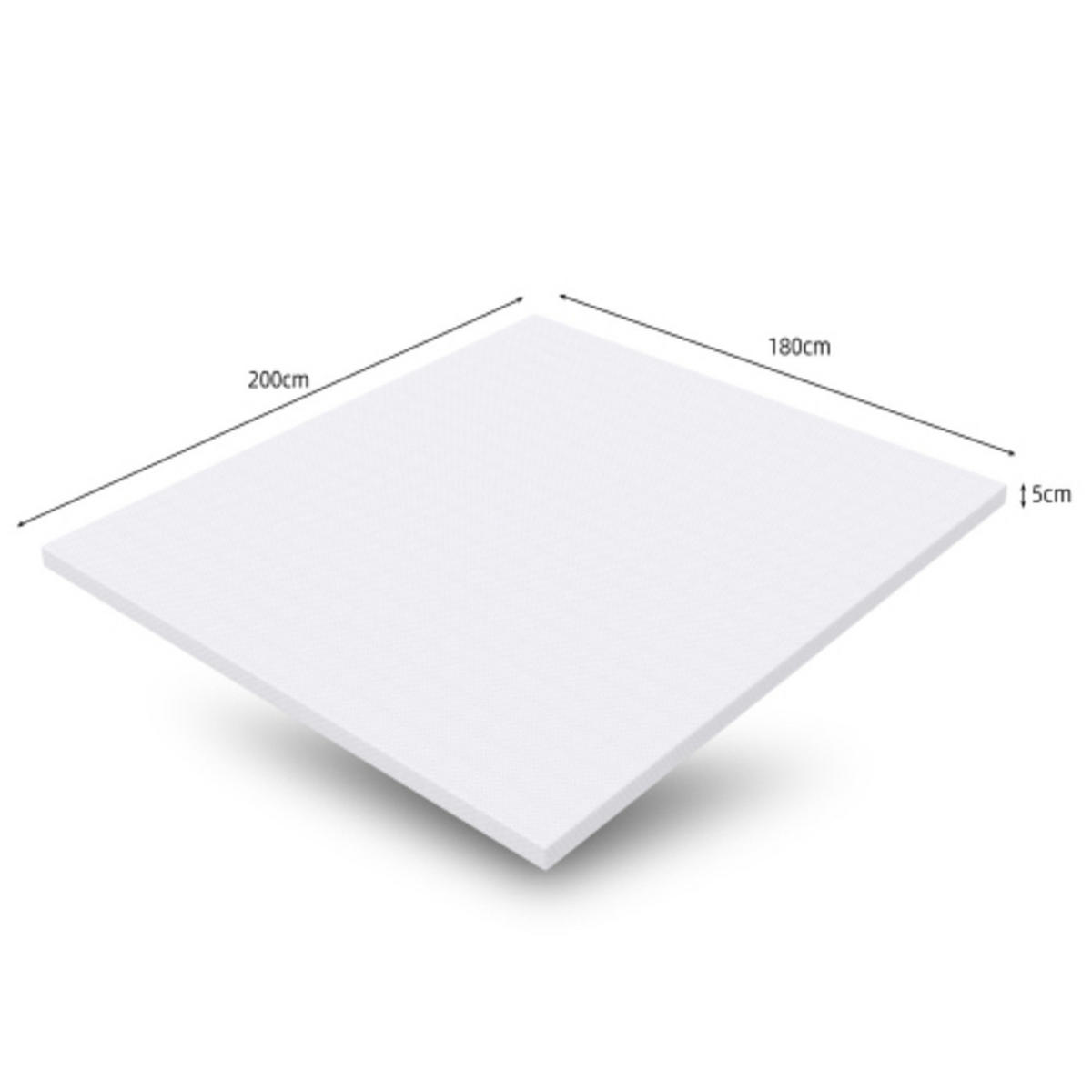 MATRATZE 180×200 cm mit abnehmbarem waschbarem Bezug, 5 cm QX-Schaum Topper, weiß - Weiß, Kunststoff - Luhomfu