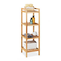 BADREGAL - Hellbraun, Holz (35/110/35cm) - Relaxdays