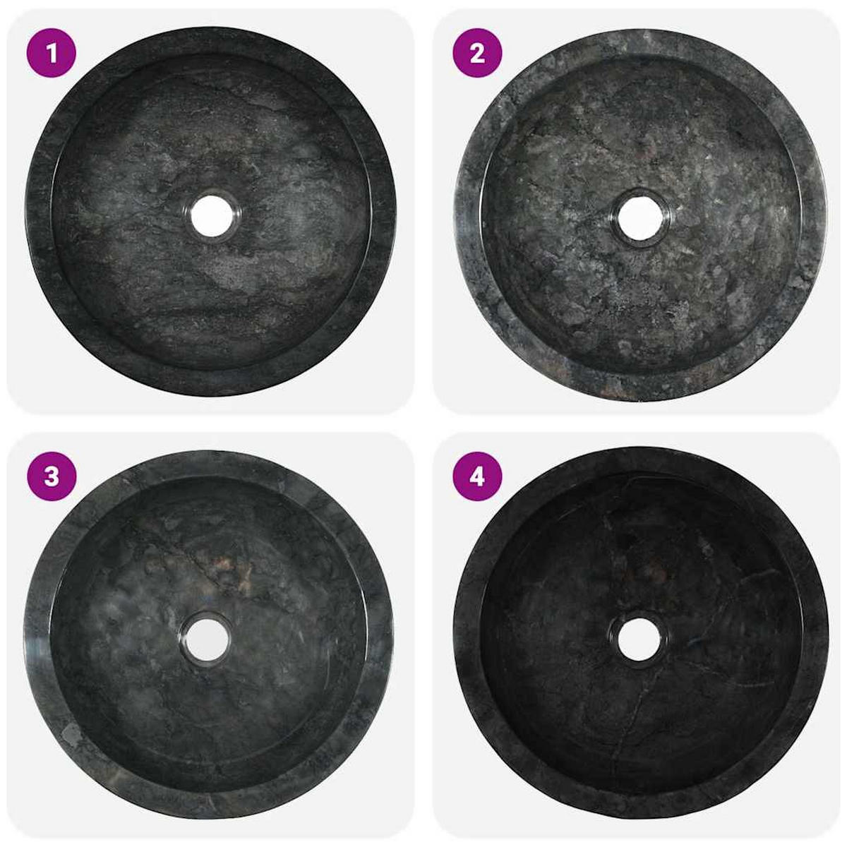 WASCHBECKEN Lackey 40/40/12 cm - Schwarz, Stein (40/12/40cm) - Nettlife