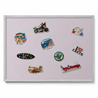 MAGNETTAFEL 70x50 cm Silberner Rahmen Flieder - Aubergine, Metall (70/50/0.4cm) - TULUP